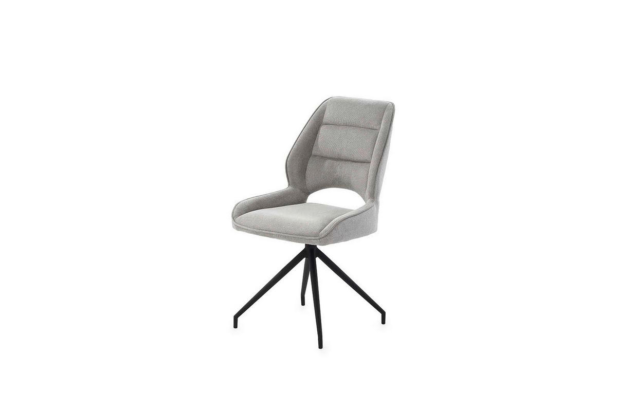 Stuhl  hellgrau Microfaser B/H/T: ca. 51x93x62 cm Korbach_Drehstuhl_6003515 - hellgrau/schwarz (51,00/93,00/62,00cm)