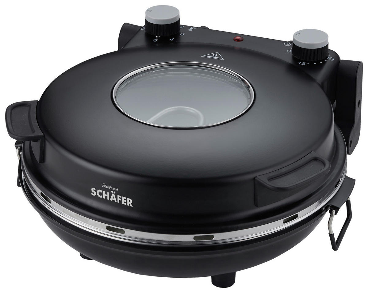 SCHÄFER Pizza-Ofen 20316 schwarz Metall D: ca. 32 cm Pizza-Maker schwarz - schwarz (32,00cm) - SCHÄFER