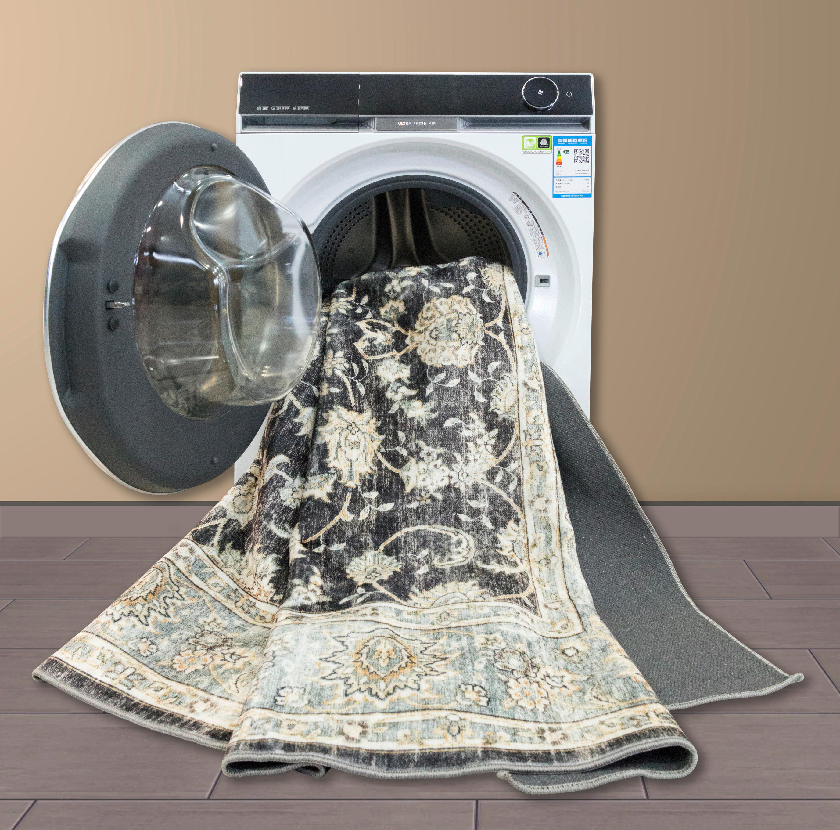 Thumbnail - Teppich Silk grau B/L: ca. 120x160 cm