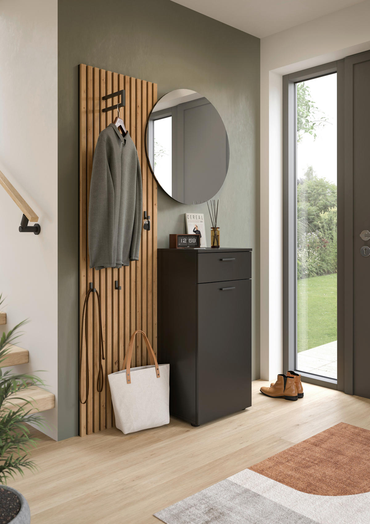 Garderobenpaneel Delton Eiche Artisan Nachbildung B/H/T: ca. 51x192x22 cm Delton - Eiche (51,00/192,00/22,00cm) - xonox.home