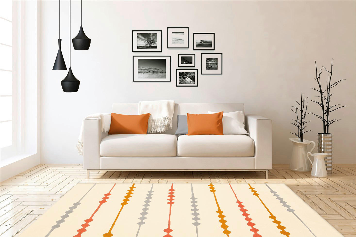 Thumbnail - Arte Espina Kurzflorteppich Spirit 3083 orange B/L: ca. 170x240 cm