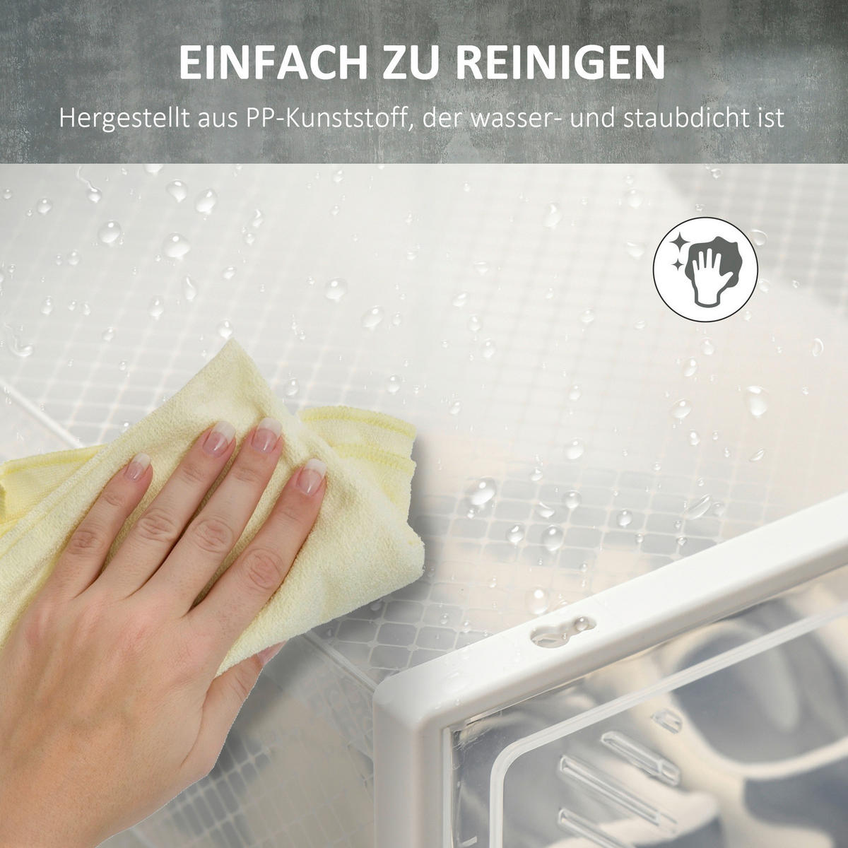 HOMCOM Schuhregal transparent Polypropylen B/H/L: ca. 35x25x19 cm Schuhschrank_mit_Stecksystem - transparent (19,00/35,00/25,00cm) - HOMCOM