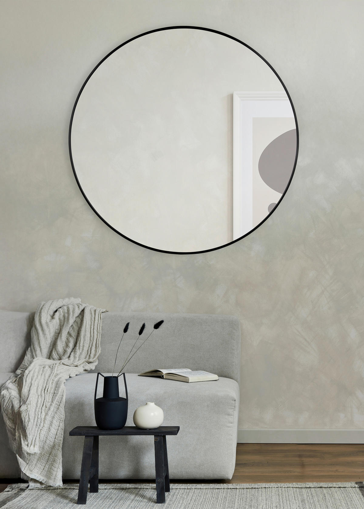 Metallspiegel Britt schwarz D: ca. 100 cm Britt - schwarz (100,00cm)