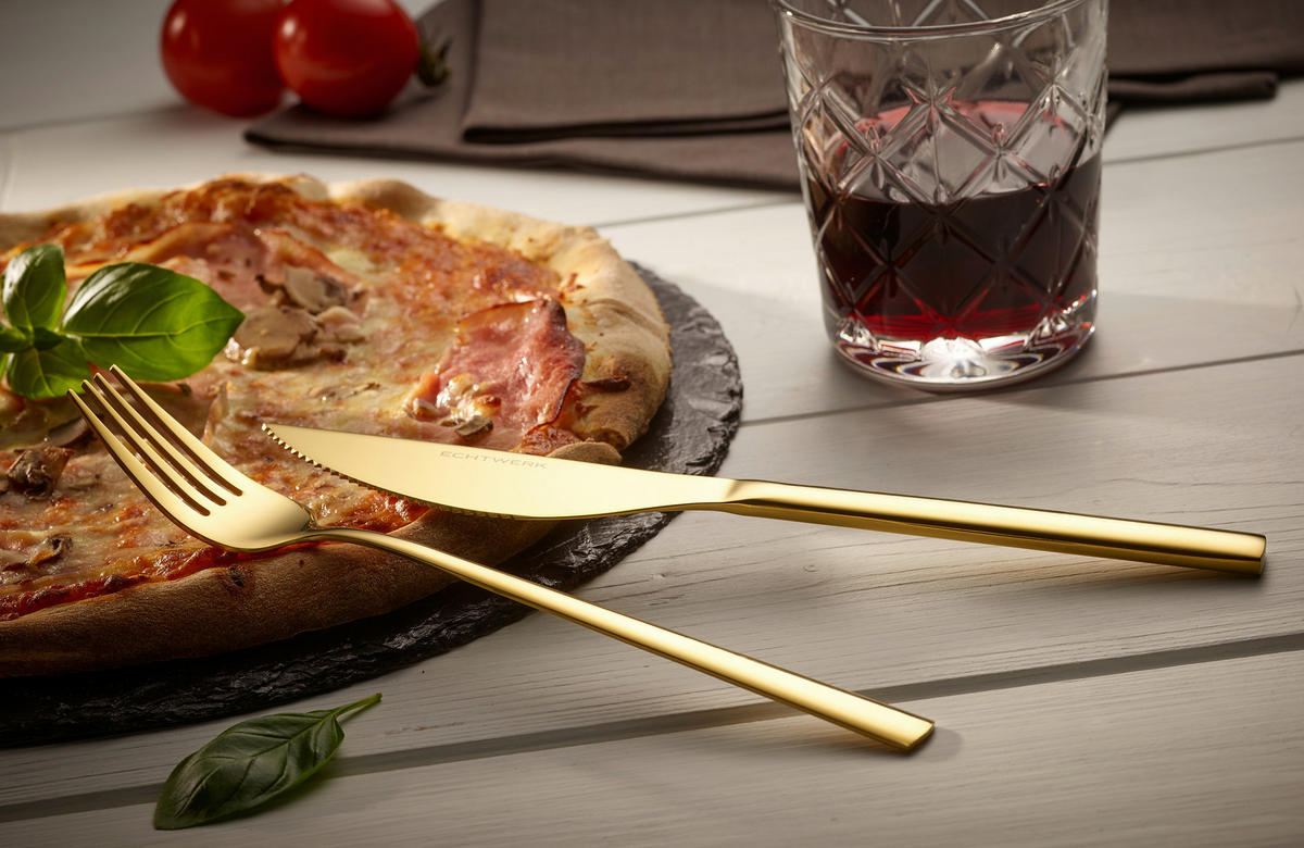 ECHTWERK Besteckset gold Edelstahl 4 tlg. Pizzabesteckset_4tlg. - gold (14,00/26,00/2,50cm) - ECHTWERK
