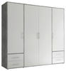Kleiderschrank Valencia Beton Optik B/H/T: ca. 206x195x60 cm Valencia - Beton/weiß (206,00/195,00/60,00cm)