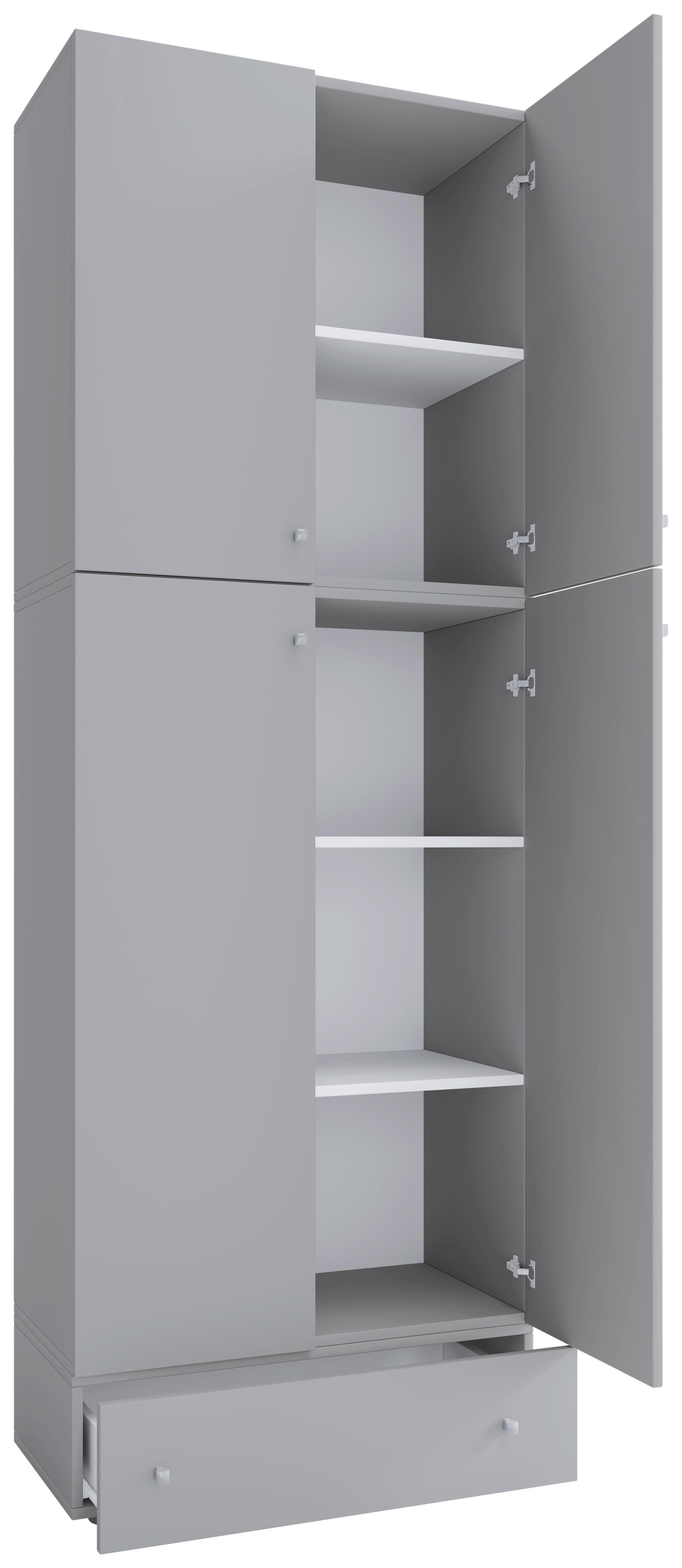 Büroschrank Lona grau B/H/T: ca. 70x200x39 cm Lona - grau (70,00/200,00/39,00cm) - VCM Möbel