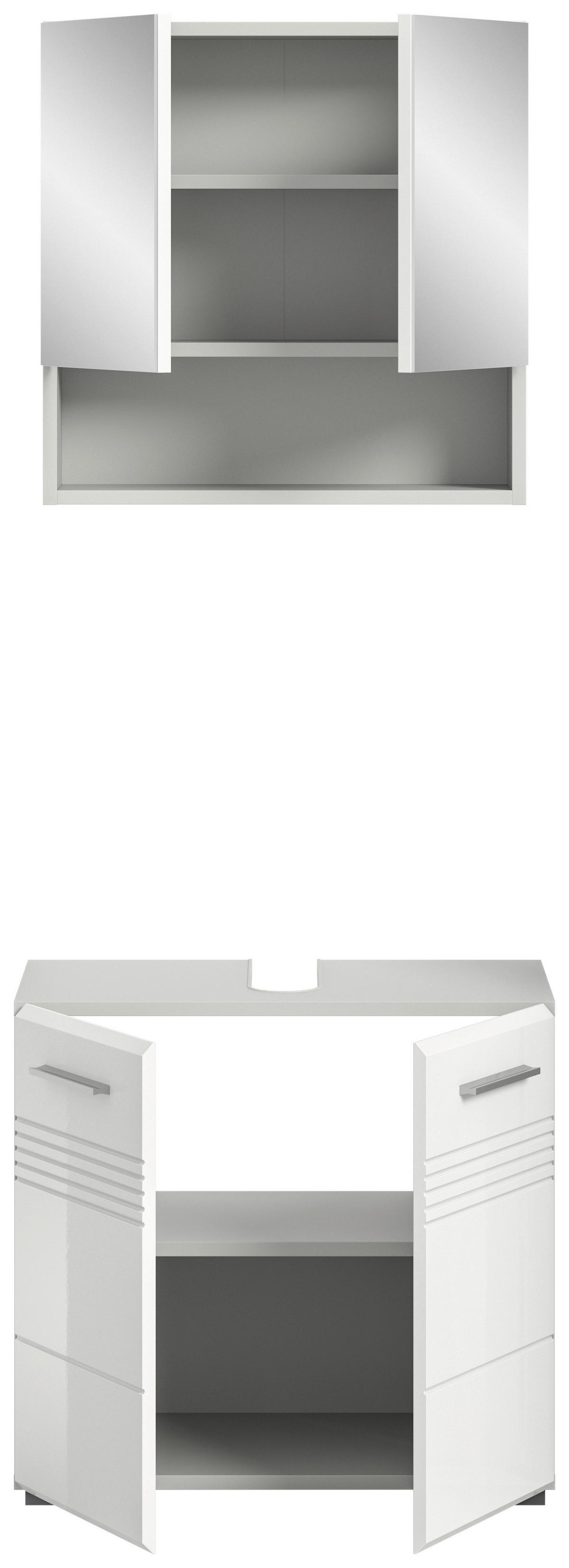 Badblock Copa hellgrau weiß Hochglanz B/H/T: ca. 60x190x32 cm Copa - hellgrau/weiß (60,00/190,00/32,00cm) - xonox.home