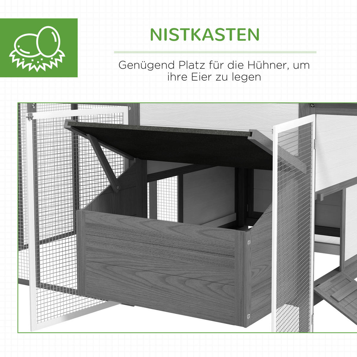 PawHut Stall grau Edelstahl B/H/L: ca. 125x247x113,5 cm Hühnerstall - grau (113,50/125,00/247,00cm) - PawHut