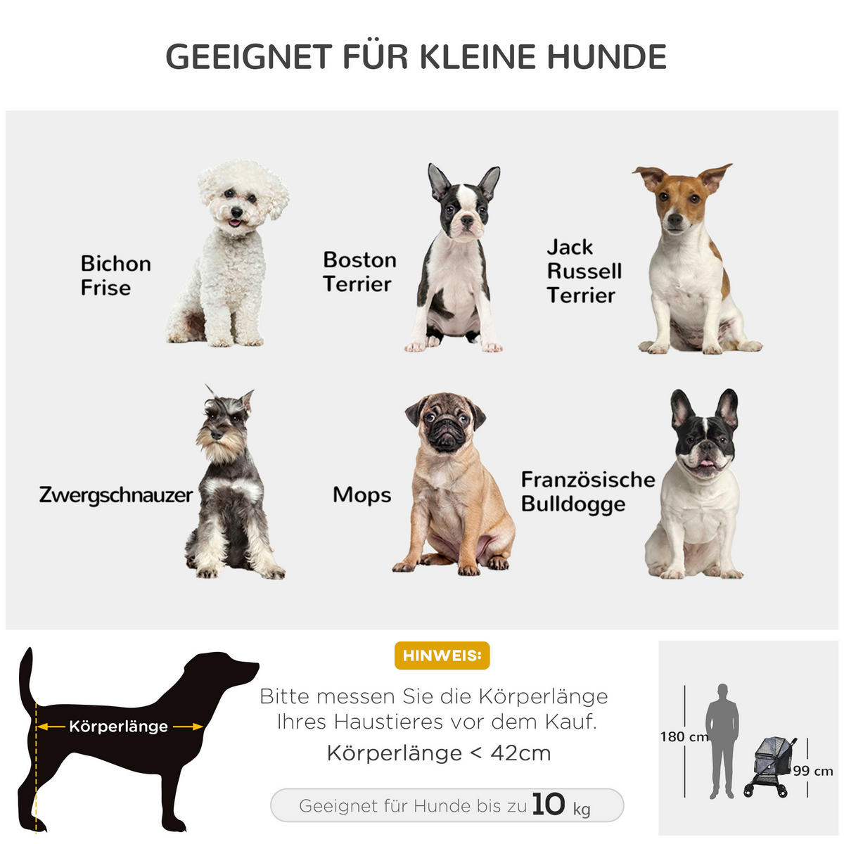 PawHut Hunde-Zubehör schwarz Polyester B/H/L: ca. 48x81x99 cm Hundetrolley - schwarz (99,00/48,00/81,00cm) - PawHut