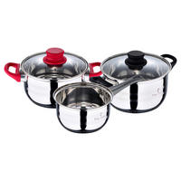 PIERRE CARDIN Topfset Eclat silber Edelstahl 5 tlg. Eclat - rot/silber - PIERRE CARDIN