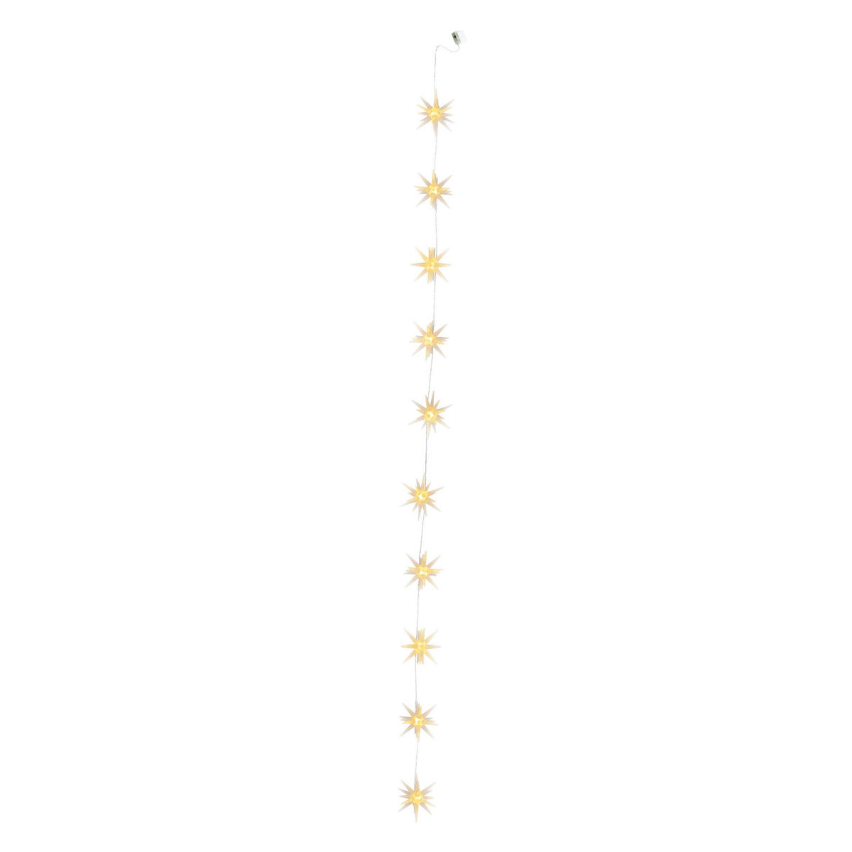 Näve Leuchten LED-Lichterkette weiß Kunststoff B/H/T: ca. 10x10x165 cm 10er-LED-Lichterkette 3D-STERNE - weiß (10,00/10,00/165,00cm) - Näve Leuchten