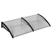 Outsunny Pultvordach transparent B/H/L: ca. 96x27x200 cm Pultvordach - schwarz/transparent (200,00/96,00/27,00cm) - Outsunny