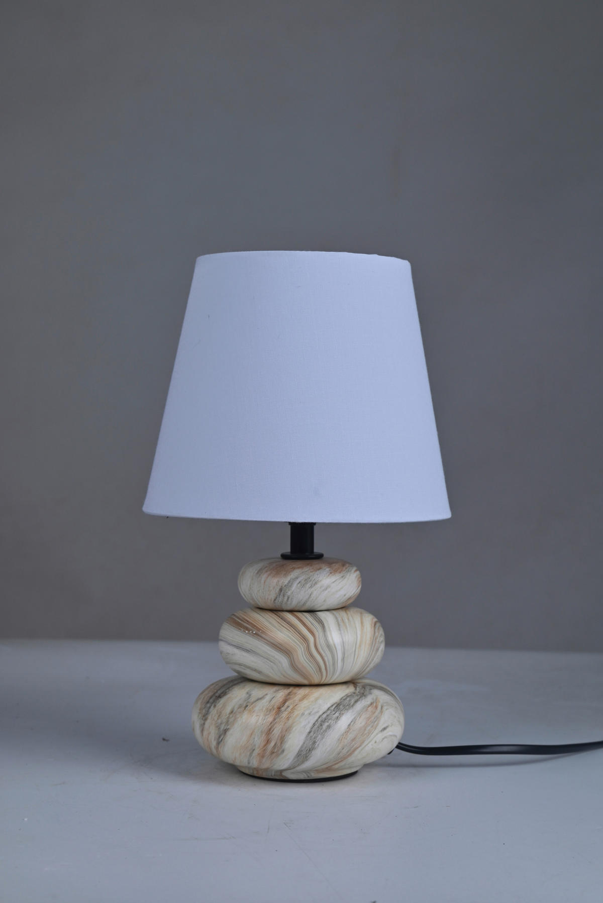 POCOline Keramik_Tischleuchte beige braun weiß Keramik B/H/L: ca. 16,5x17,5x16,5 cm E14 1 Brennstellen Tischleuchte-Keramik_Adriana - beige/braun (16,50/16,50/17,50cm) - POCOline