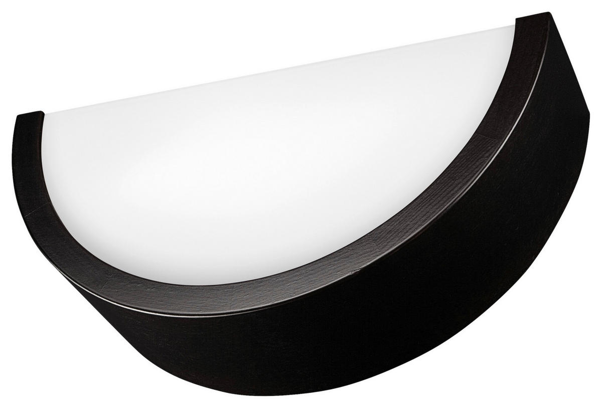 Lamkur Wandleuchte dunkelbraun Holz Glas B/H/L: ca. 20x14x30 cm E27 1 Brennstellen Eveline - dunkelbraun (30,00/20,00/14,00cm) - Lamkur