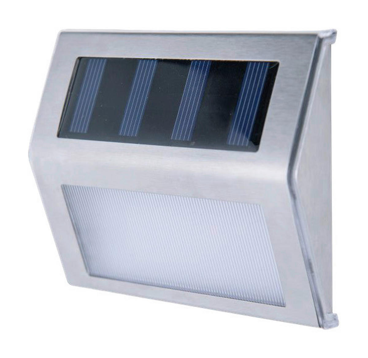 LED Solar-Außenleuchte 4er-Set NV5282104 silber Eisen B/H/L: ca. 2x8x10 cm LED Solar-Außenleuchte 4er-Set - silber (10,00/2,00/8,00cm) - Näve Leuchten
