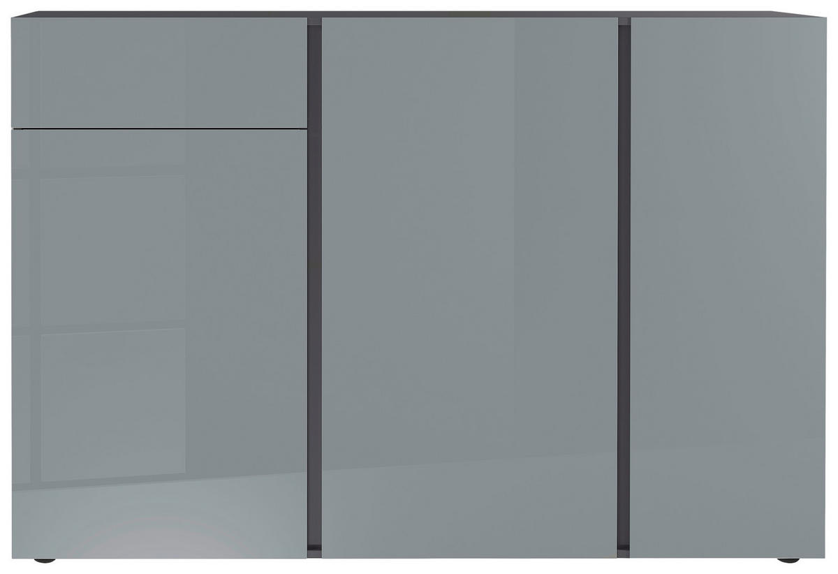 Sideboard Mesa Graphit Nachbildung Silbergrau Hochglanz B/H/T: ca. 152x103x43 cm Mesa - Graphit/Silbergrau (152,00/103,00/43,00cm)