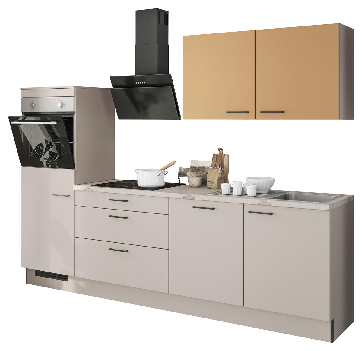 artego Küchenblock Feel Feel Kaschmir B/H/T: ca. 270x210x60 cm Feel - Nude Mocca/Feel Kaschmir (270,00/210,00/60,00cm) - artego