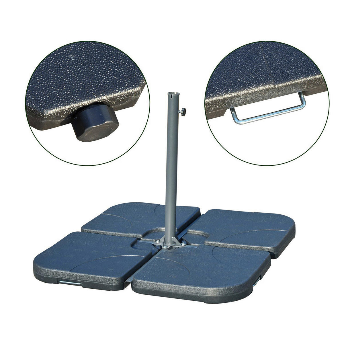 Outsunny Behälter schwarz Metall B/H/L: ca. 50x7,5x50 cm Behälter - schwarz (50,00/50,00/7,50cm) - Outsunny