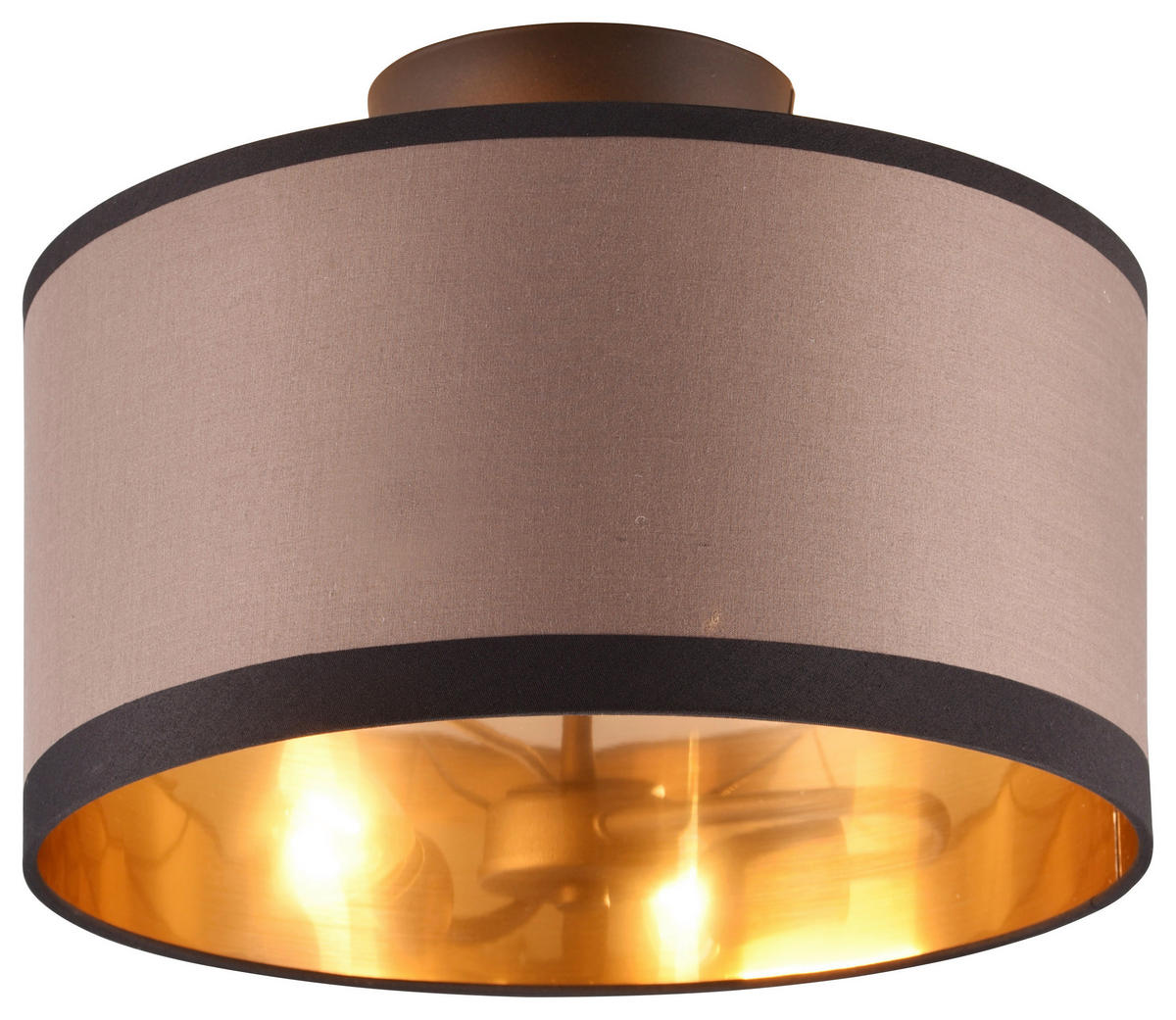 Reality Deckenleuchte R61552041 Davos taupe schwarz Stoff Metall H/D: ca. 22x30 cm E14 2 Brennstellen Davos - schwarz/taupe (30,00/22,00cm) - Reality