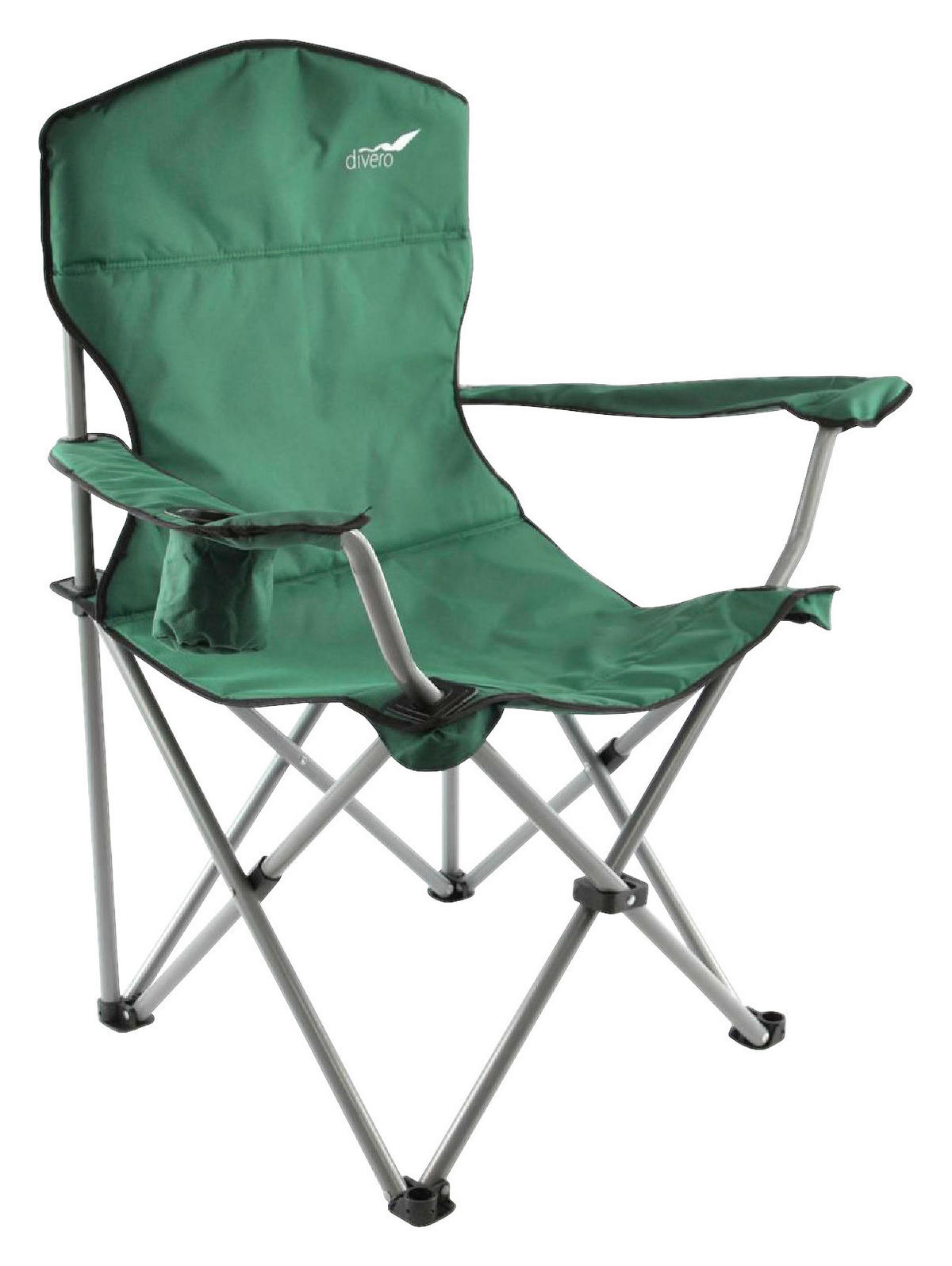 VCM Campingstuhl dunkelgrün Polyester-Mischgewebe B/H/T: ca. 60x100x60 cm Campingstuhl - dunkelgrün (60,00/100,00/60,00cm) - VCM