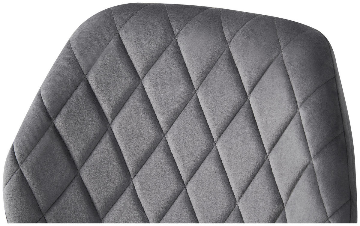 Stuhl Helena grau Samtoptik B/H/T: ca. 46x86,5x58 cm Helena - schwarz/grau (46,00/86,50/58,00cm)