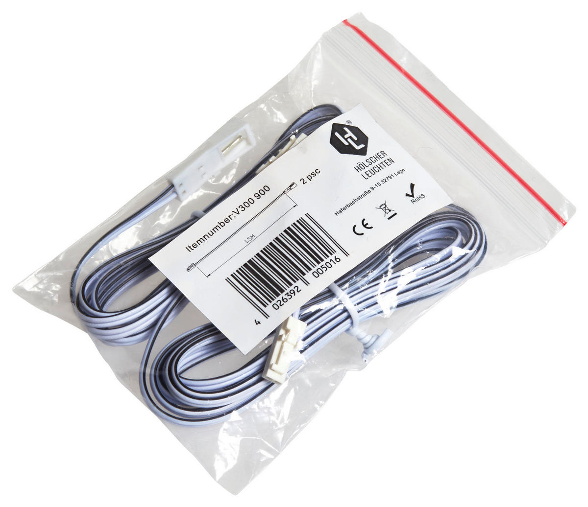 HÖLSCHER Verlängerungskabel V300 900 weiß Kunststoff V300 900 - weiß - Hölscher