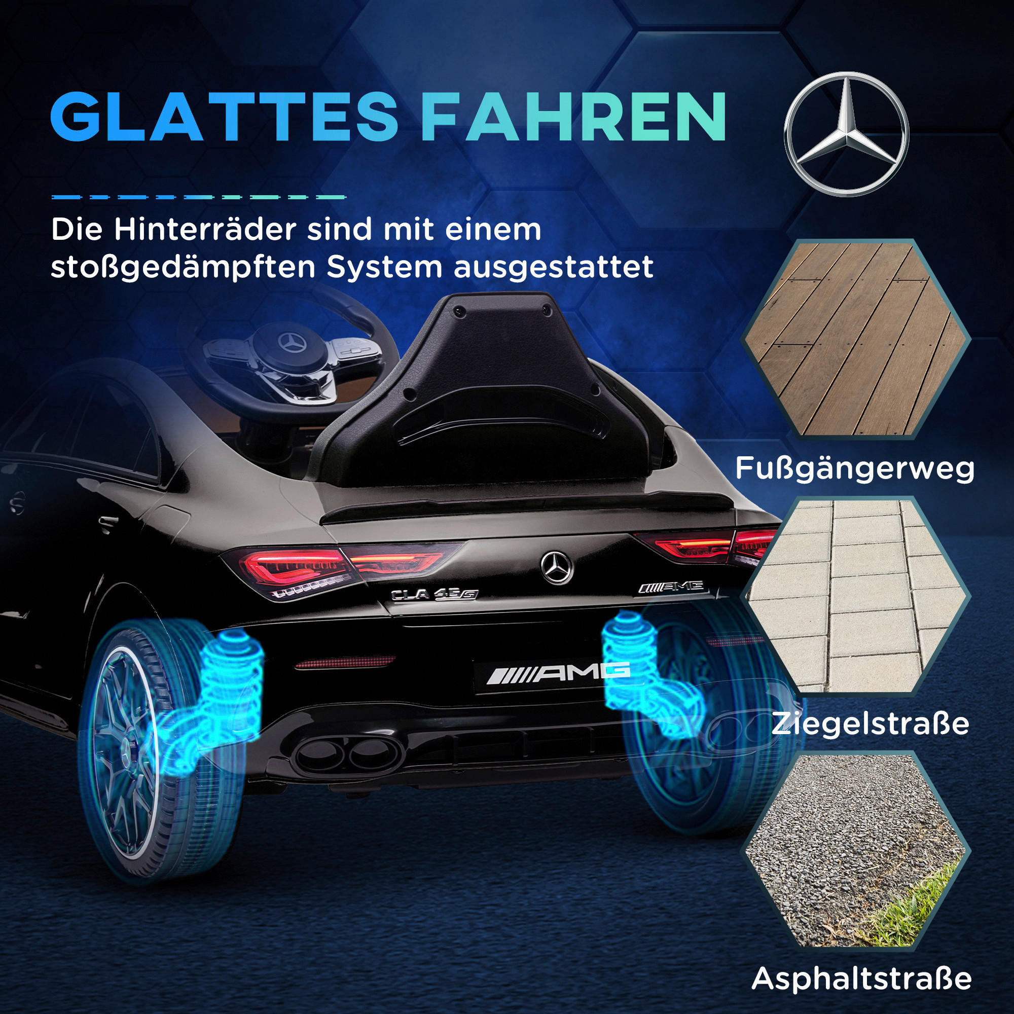 AIYAPLAY Kinder-Elektroauto schwarz B/H/L: ca. 61x45x110 cm Kinder-Elektroauto - schwarz (110,00/61,00/45,00cm) - AIYAPLAY