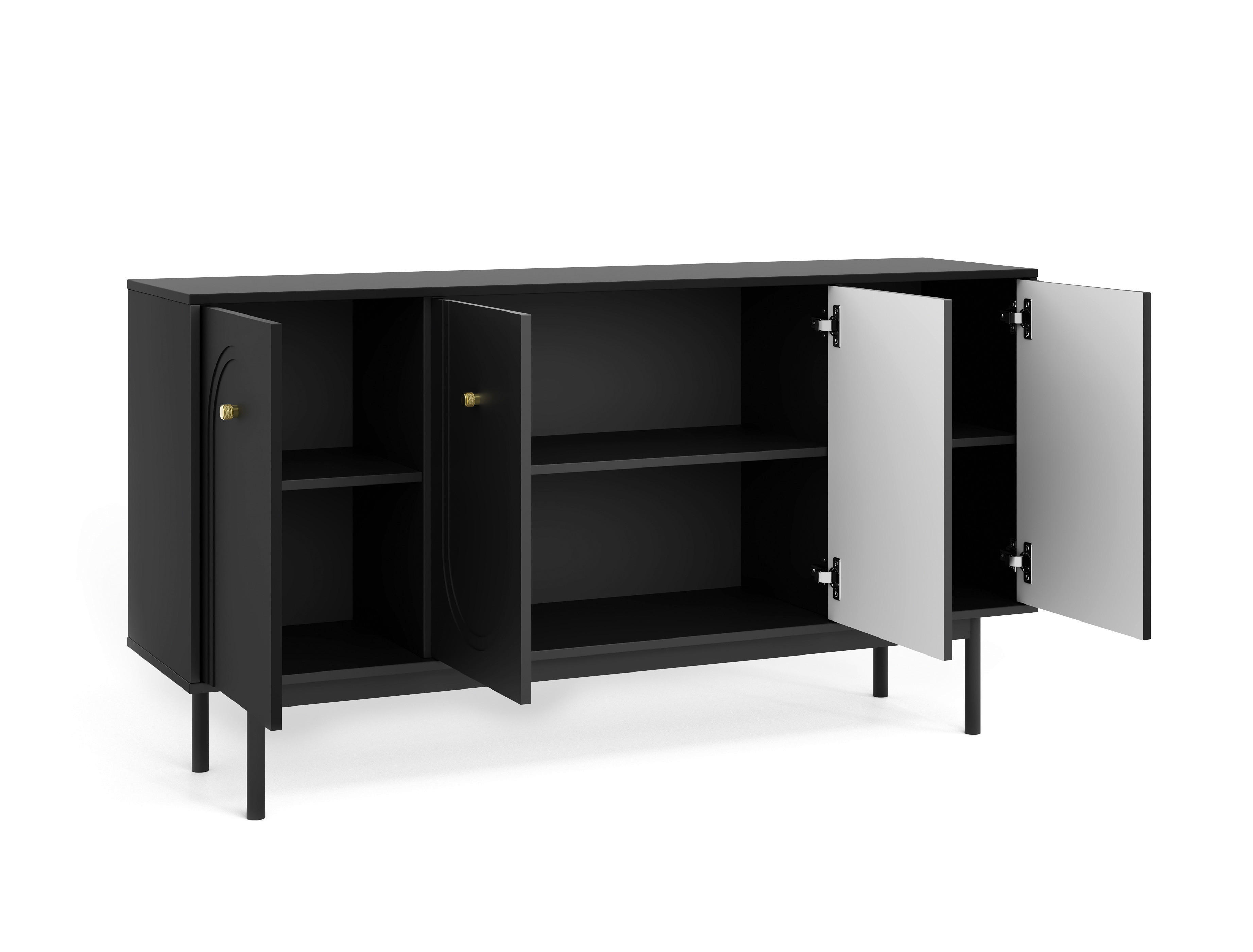 Kommode MAZOMA schwarz gold Optik B/H/T: ca. 154x82x39 cm MAZOMA - gold/schwarz (154,00/82,00/39,00cm) - WIPMEB