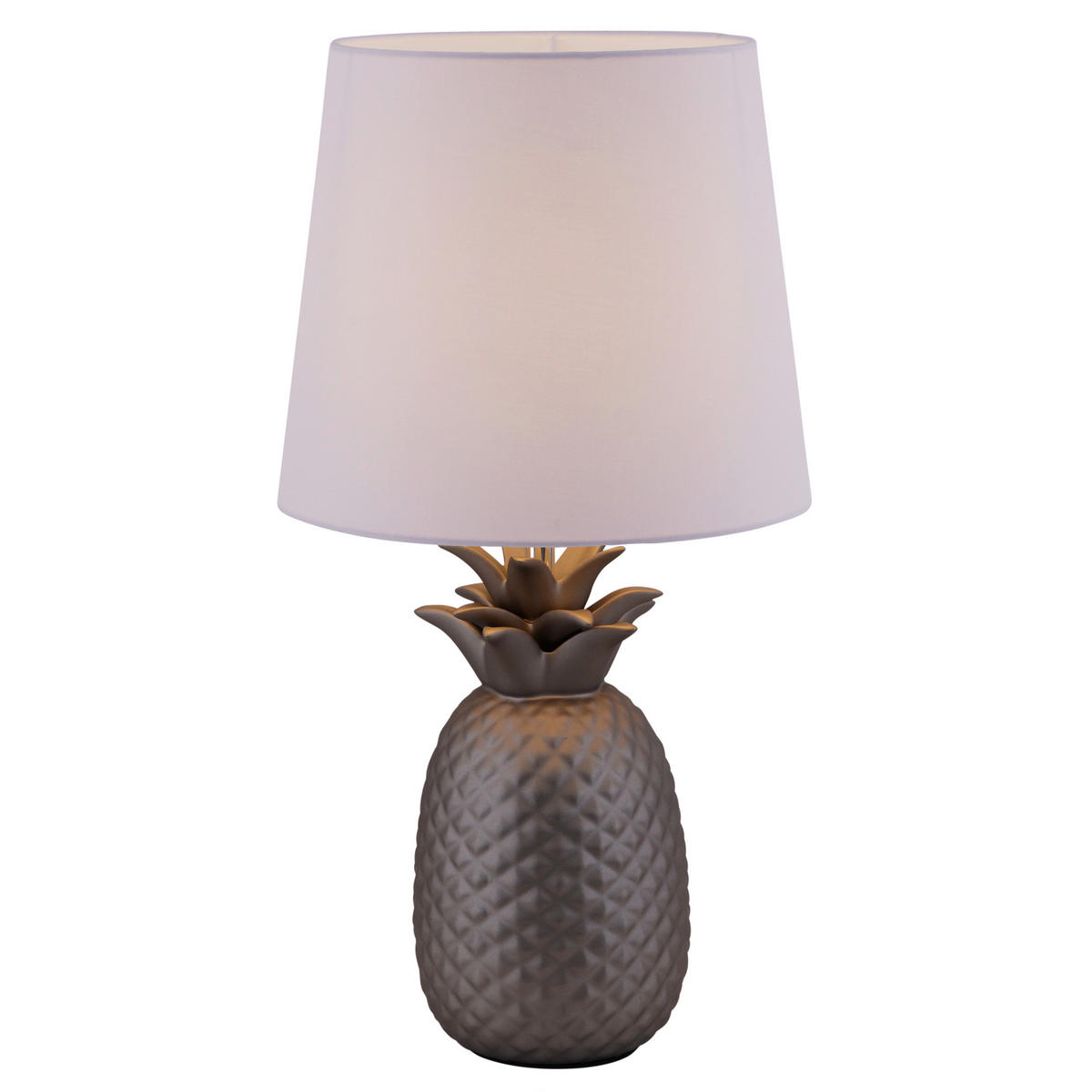 Näve Leuchten Tischleuchte 3150659 silber Keramik B/H/T: ca. 23x45x23 cm E14 1 Brennstellen Tischleuchte Ananas - silber (23,00/45,00/23,00cm) - Näve Leuchten