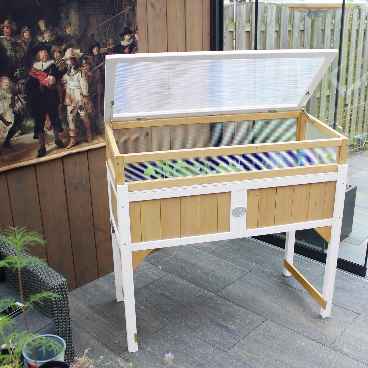 AXI Hochbeet B/H/L: ca. 54x120x120 cm Hochbeet - braun/weiß (120,00/54,00/120,00cm) - AXI