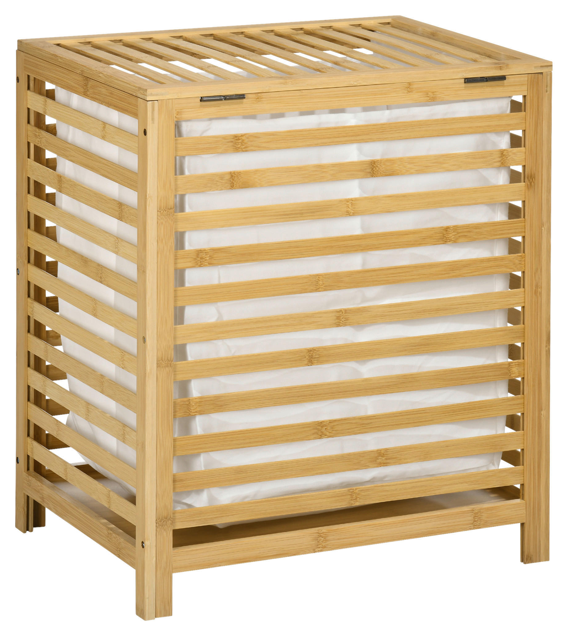 HOMCOM Wäschekorb natur Edelstahl B/H/L: ca. 36x60x50 cm Wäschekorb - natur (50,00/36,00/60,00cm) - HOMCOM