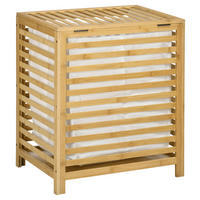 HOMCOM Wäschekorb natur Edelstahl B/H/L: ca. 36x60x50 cm Wäschekorb - natur (50,00/36,00/60,00cm) - HOMCOM