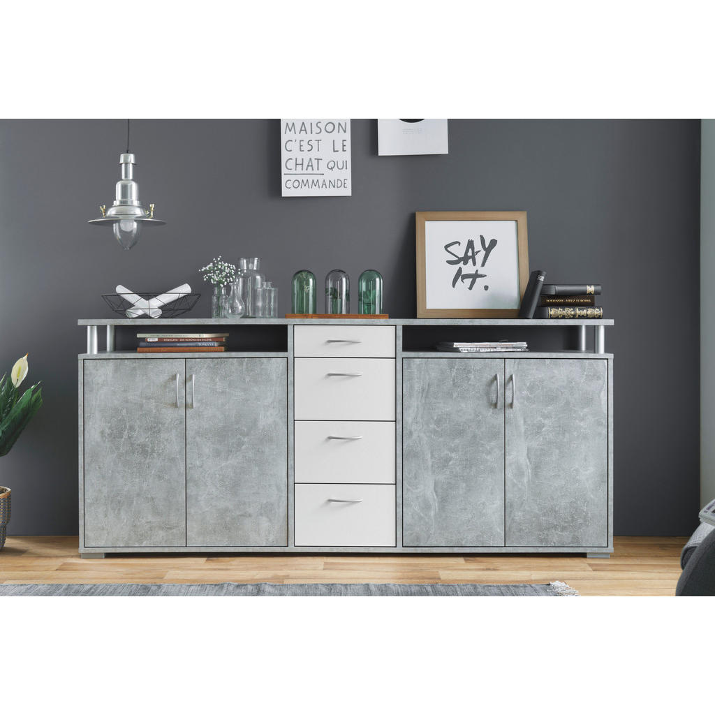 Thumbnail - Sideboard Maximo Beton Optik weiß B/H/T: ca. 208x94x38 cm
