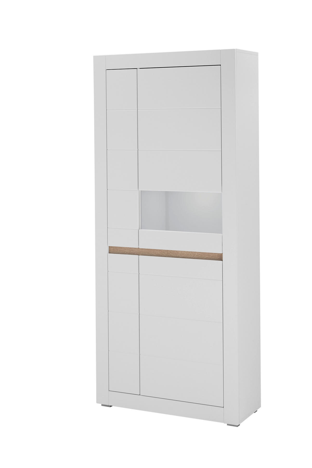 Vitrine Chester weiß matt B/H/T: ca. 85x198x35 cm Chester - weiß (85,00/198,00/35,00cm)