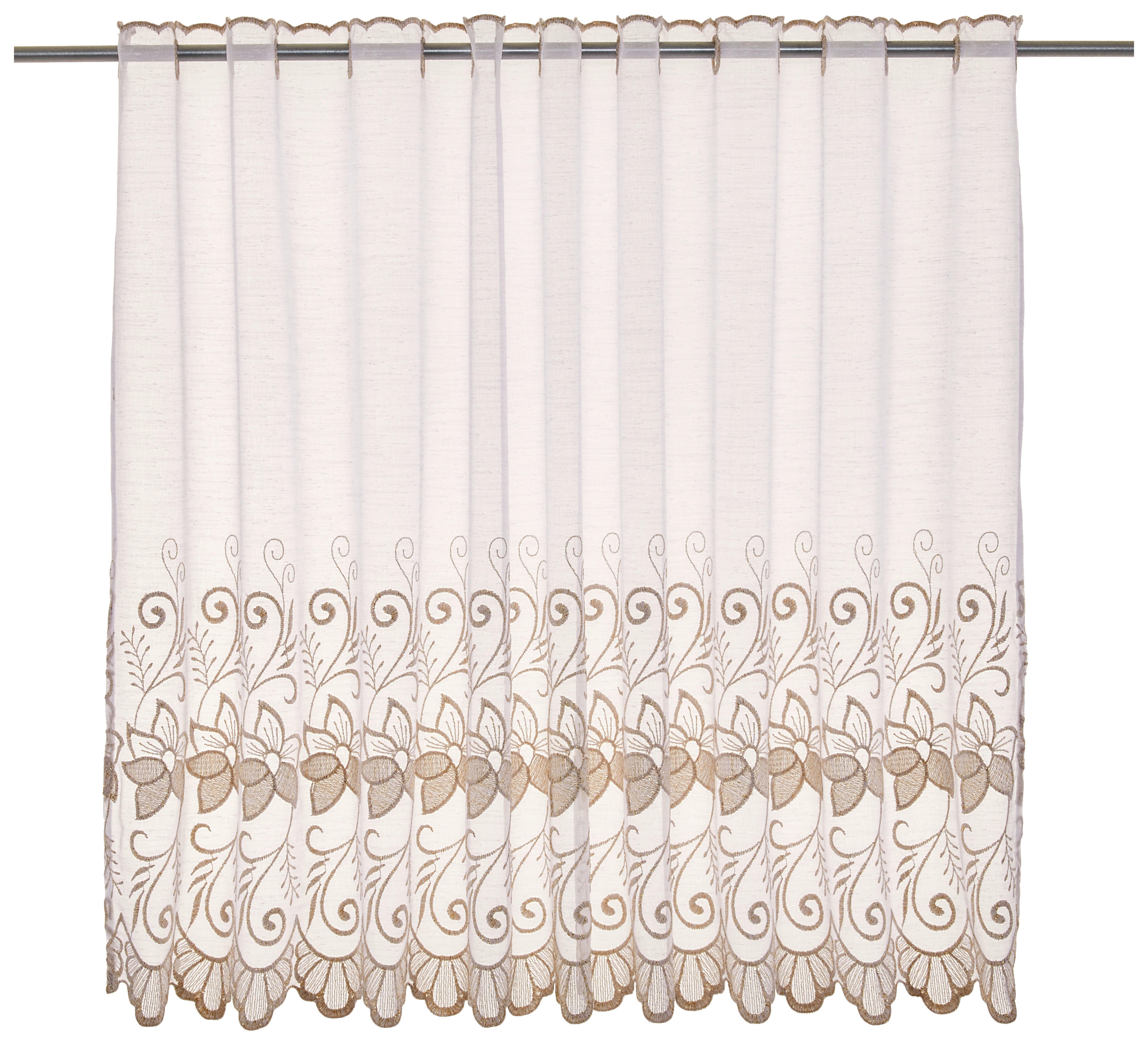 POCOline Scheibengardine Doris weiß B/L: ca. 140x75 cm Doris - gold/weiß (140,00/75,00cm) - POCOline