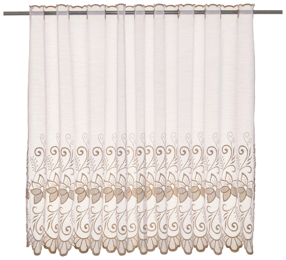 POCOline Scheibengardine Doris weiß B/L: ca. 140x75 cm Doris - gold/weiß (140,00/75,00cm) - POCOline