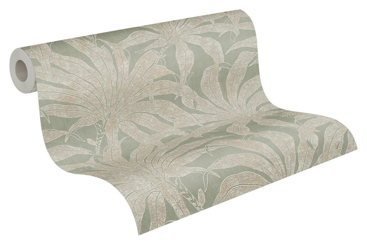 A.S.Creation Vliestapete grün gold silber B/H/D: ca. 53x1005x9,5 cm Vliestapete - gold/grün (9,50/1005,00cm) - A.S.Creation