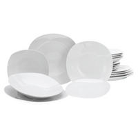 CreaTable Tafelservice Square weiß Porzellan 18 tlg. Square - weiß - CreaTable