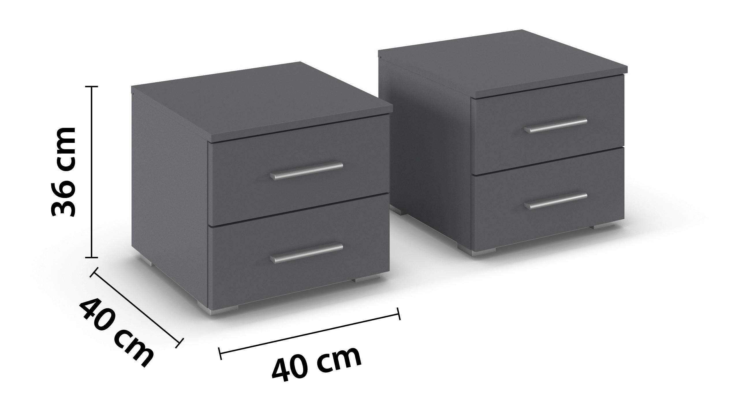 Thumbnail - Nachtkonsolen München grau B/H/T: ca. 40x36x40 cm