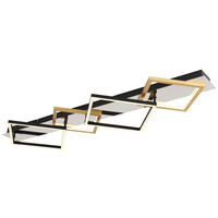 GLOBO LED-Deckenleuchte 67847-48 mattschwarz gold Chrom Metall Kunststoff Aluminium B/H/T: ca. 35,5x7x104,5 cm LESINA - gold/mattschwarz (35,50/7,00/104,50cm) - GLOBO