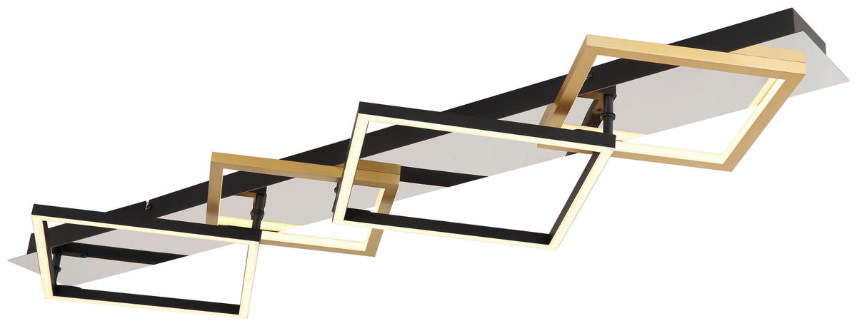 GLOBO LED-Deckenleuchte 67847-48 mattschwarz gold Chrom Metall Kunststoff Aluminium B/H/T: ca. 35,5x7x104,5 cm LESINA - gold/mattschwarz (35,50/7,00/104,50cm) - GLOBO