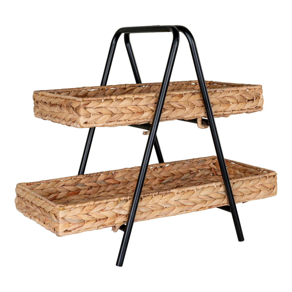 Tablett Alfaro natur Wasserhyazinthe B/H/L: ca. 23x43,5x42 cm Alfaro - natur/schwarz (42,00/23,00/43,50cm)