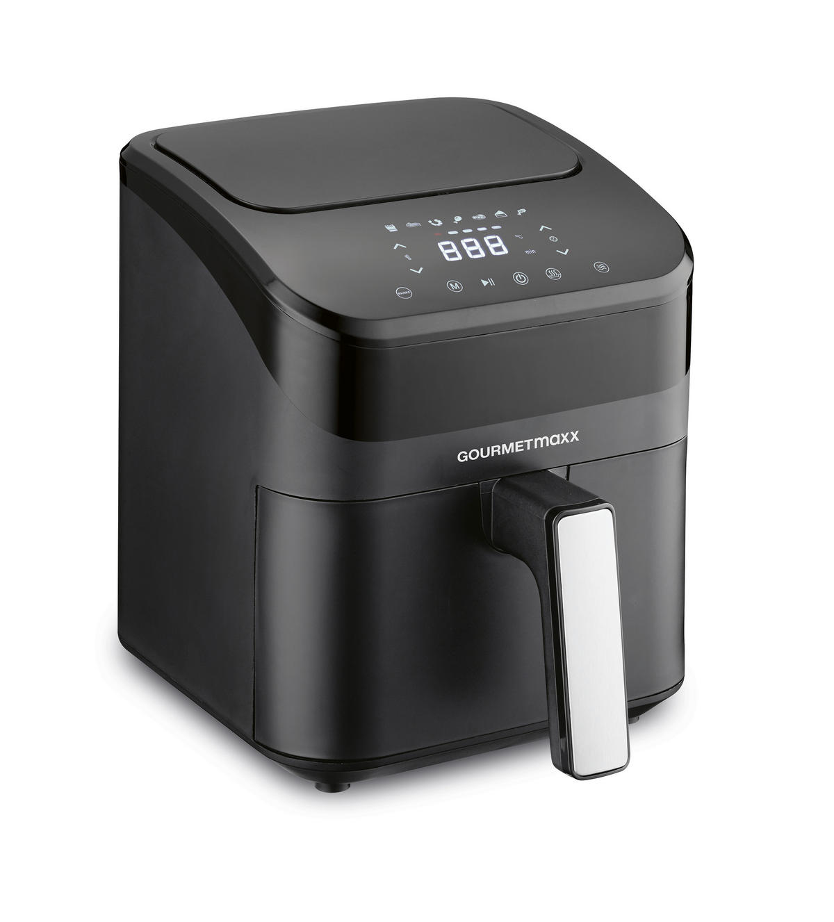 GOURMETmaxx Heißluftfritteuse schwarz Metall B/H/L: ca. 24x28,6x34,9 cm ca. 4 l Heißluftfritteuse 15021 - schwarz (34,90/24,00/28,60cm) - GOURMETmaxx