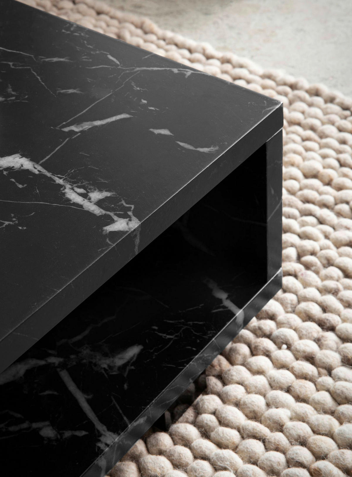 Couchtisch schwarz Marmor Optik B/H/T: ca. 100x25x50 cm Couchtisch - schwarz (100,00/25,00/50,00cm) - Wohnling