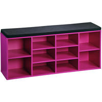 Kesper Schuhregal pink Spanplatte B/H/T: ca. 103,5x48x29,5 cm Schuhregal_mit_Sitzkissen - pink (103,50/48,00/29,50cm) - Kesper