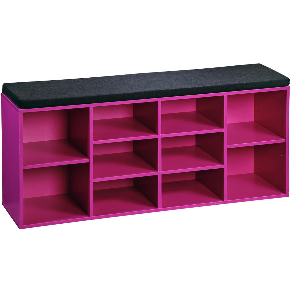 Kesper Schuhregal pink Spanplatte B/H/T: ca. 103,5x48x29,5 cm Schuhregal_mit_Sitzkissen - pink (103,50/48,00/29,50cm) - Kesper