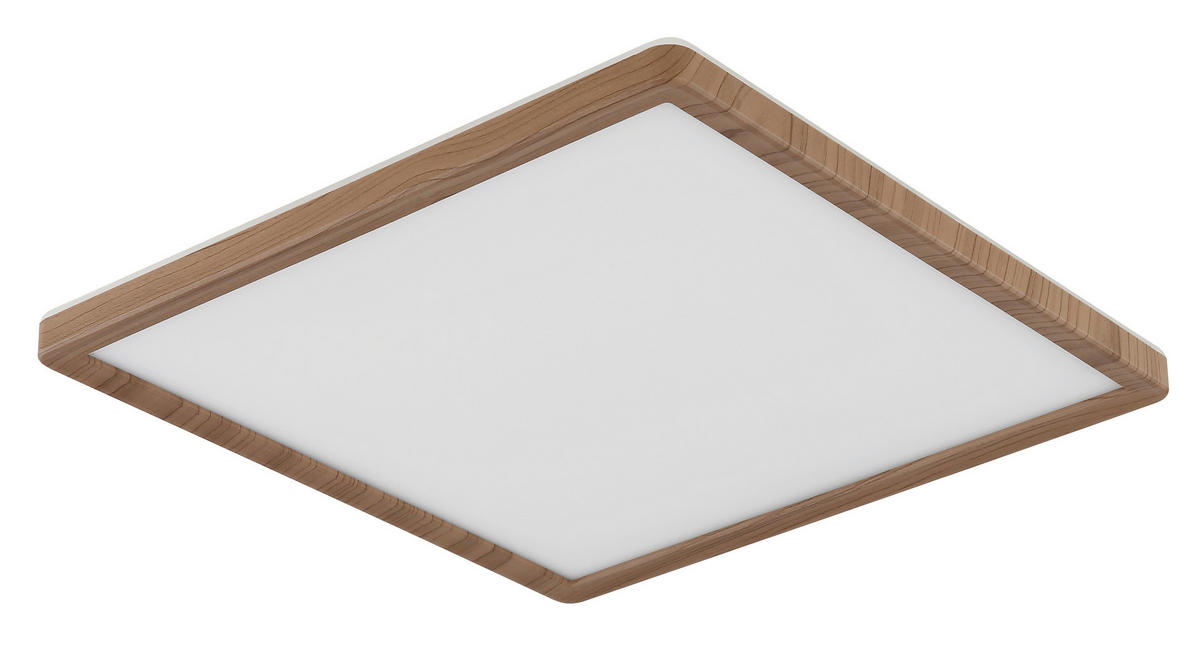 GLOBO LED-Deckenleuchte braun Opal Kunststoff B/H/T: ca. 29,4x2,5x29,4 cm SAPANA - braun/Opal (29,40/2,50/29,40cm) - GLOBO