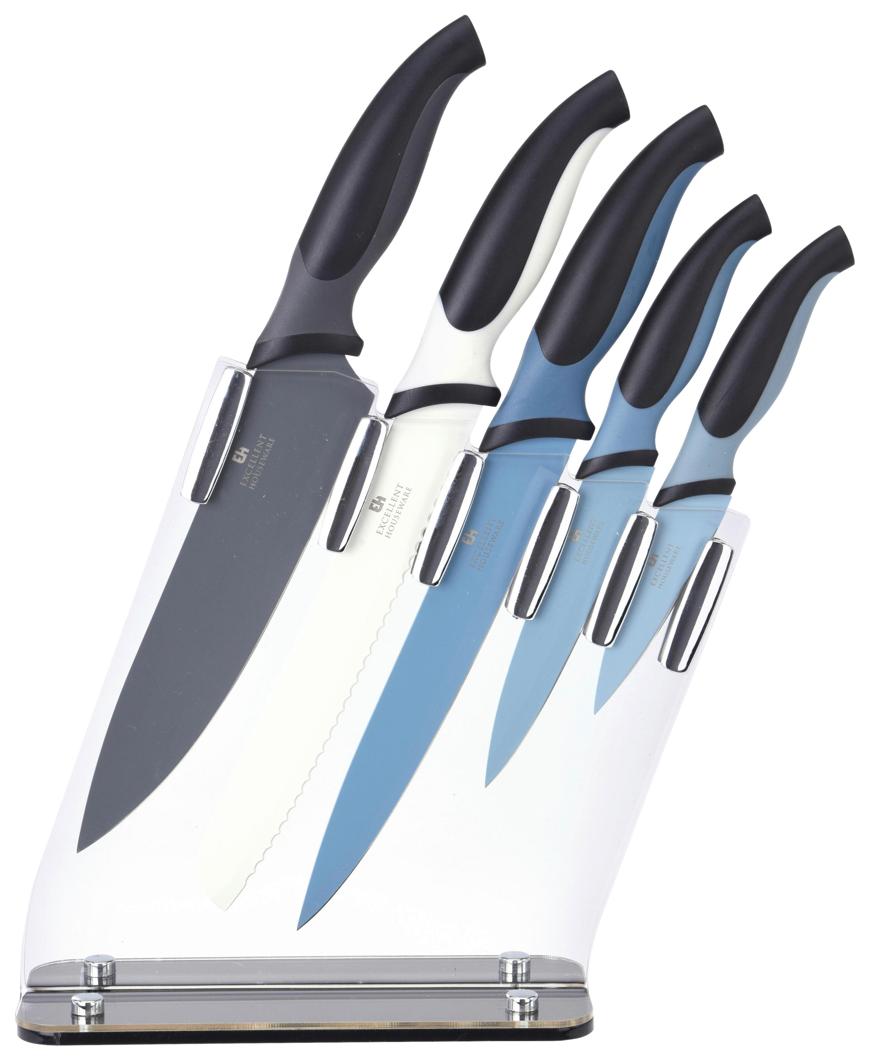 Household Blue Messerset mehrfarbig Edelstahl 5 tlg. Messerset_5tlg. - mehrfarbig (35,00/26,50/9,00cm) - Household Blue