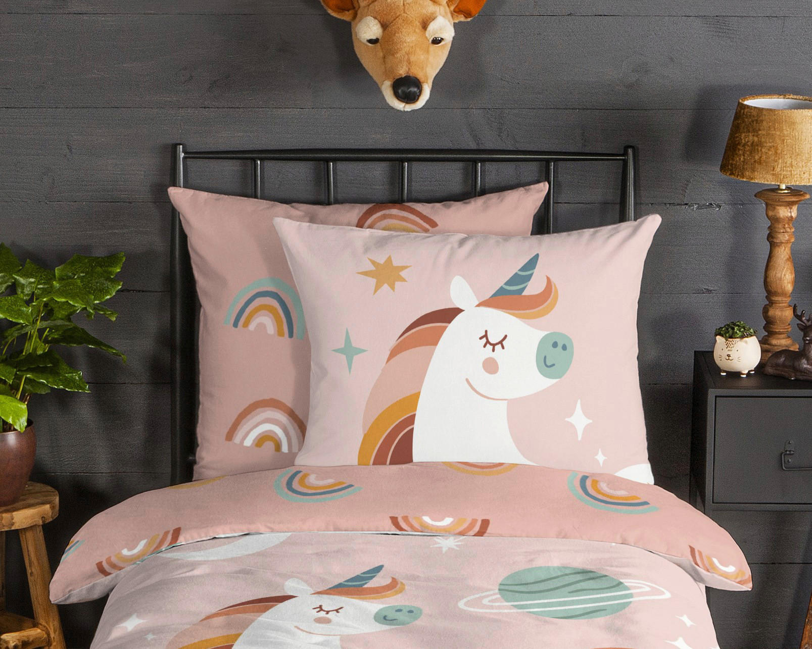 Bettwäsche pink Baumwolle B/L: ca. 135x200 cm Bettwäsche-Baumwolle-Flanell - pink (135,00/200,00cm) - Good Morning