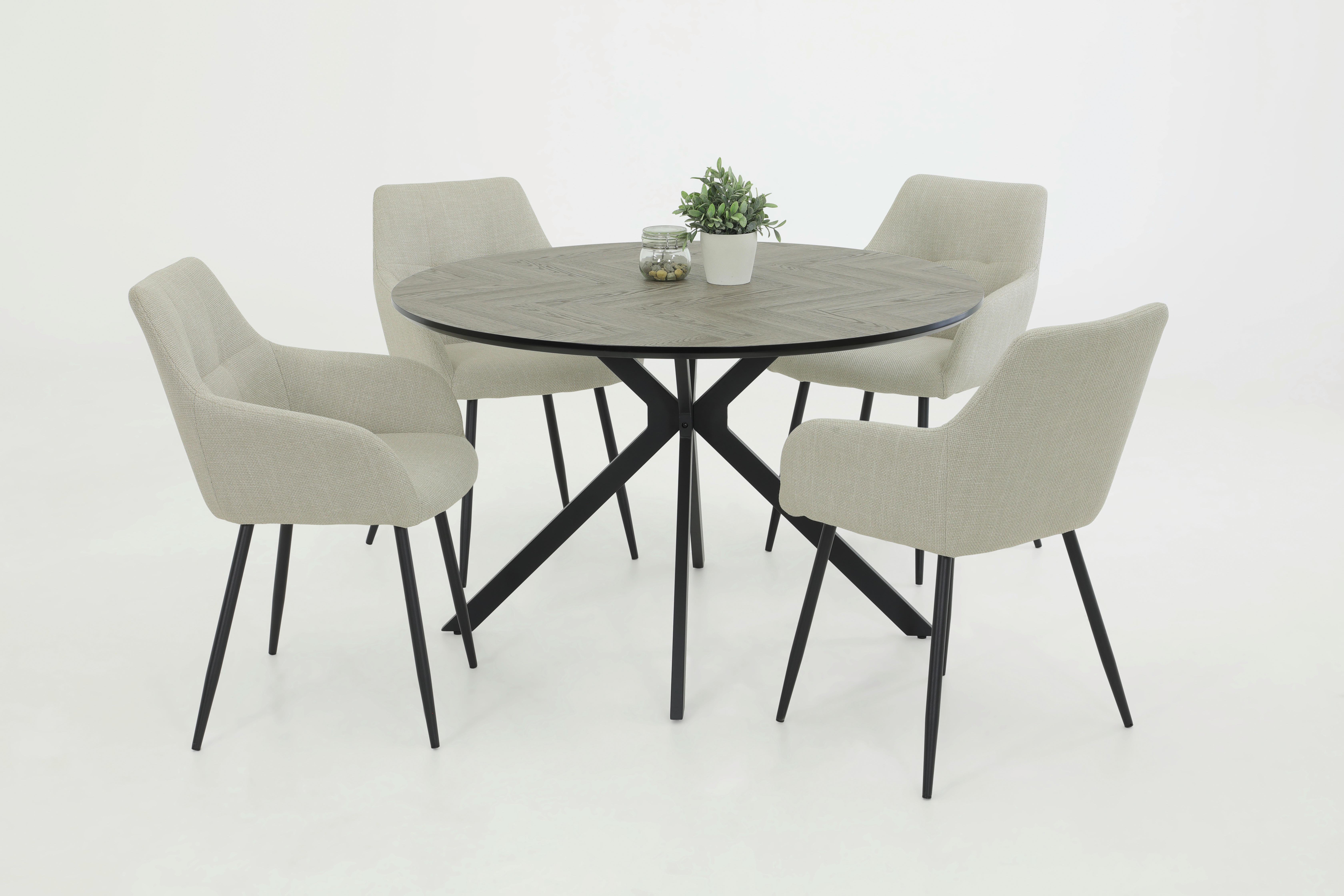 Thumbnail - Armlehnstuhl Maria, 2er-Set beige Microfaser Webstoff B/H/T: ca. 55x84x61 cm